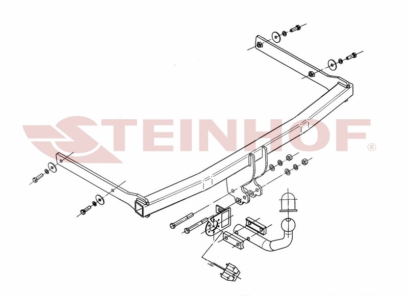 Tow Bar For VW Jetta V 4 Door - Standard Swan Neck Tow Ball