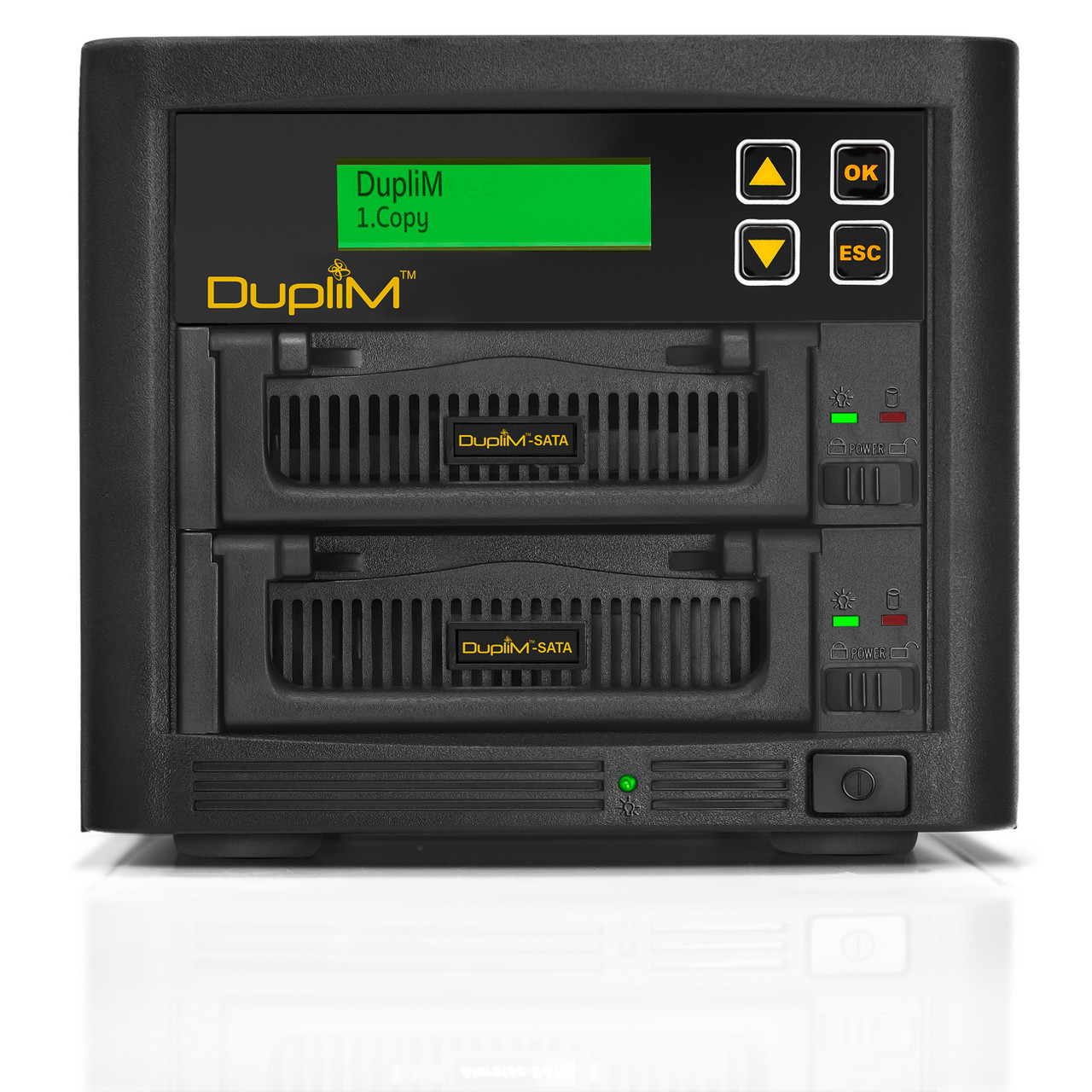 DupliM 1:1 SSD HDD Copy Tower SATA IDE Hard Disk Drive Duplicator Front