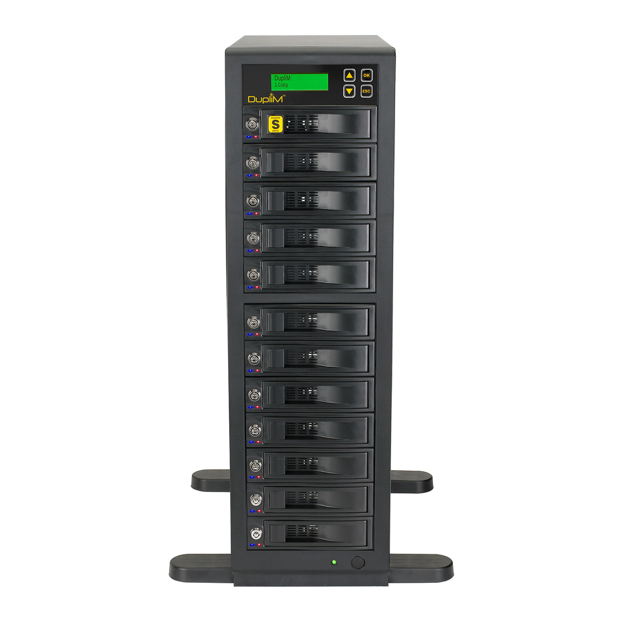 DupliM 1:11 SSD HDD Copy Tower Duplicator Front Angle