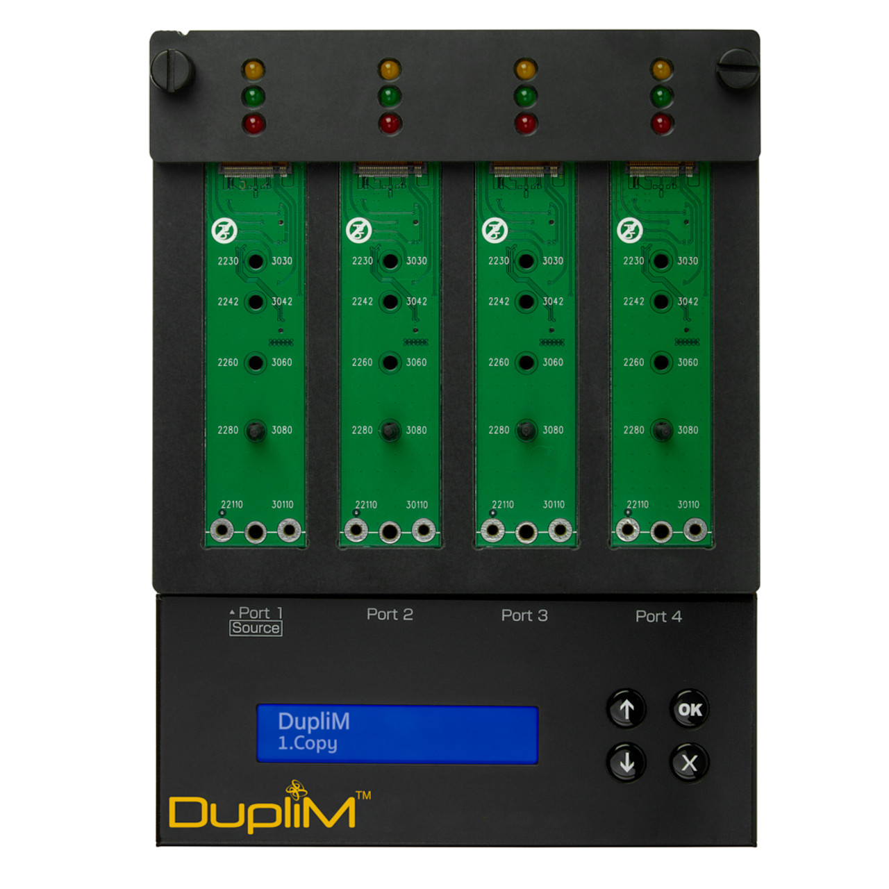 DupliM 1:3 NVMe Flatbed Copier - 3 M.2 NVMe Duplicator Top View