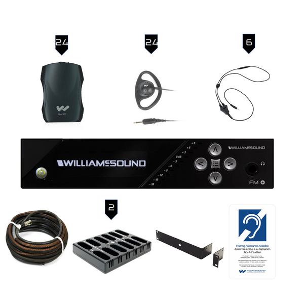 Williams Sound FM Plus FM 557-24 PRO D FM/WiFi Listening Assist System with Dante Input
