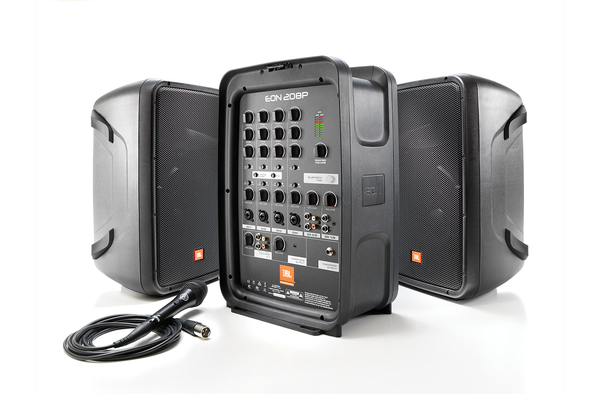 JBL EON 208P Packaged PA System, open view