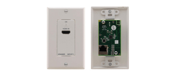 Kramer WP-571  HDMI HDCP 2.2 Wall Plate Transmitter over PoC Long–Reach DGKat, front & back