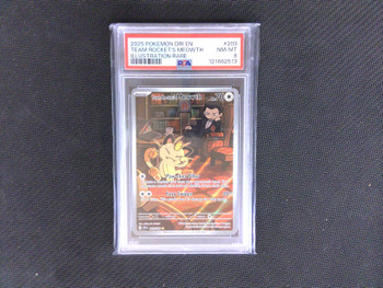 PSA 8 Pokemon Team Rocket's Meowth Destined Rivals Illustration Rare 203/182