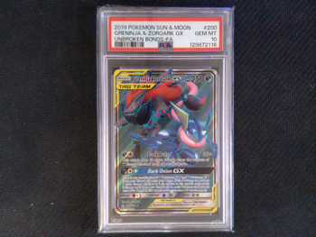 PSA 10 Greninja & Zoroark GX Unbroken Bonds #200