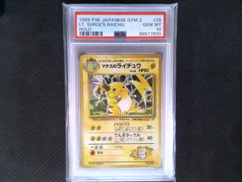 PSA 10 Japanese Lt. Surge's Raichu Gym 2