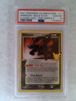 PSA 10 Pokemon Umbreon Gold Star Celebratioins Classic Collection #17