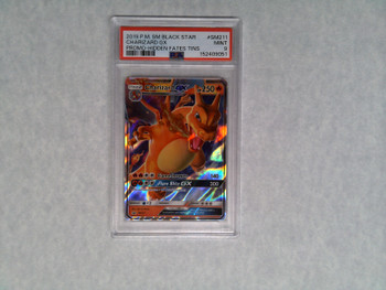 PSA 9 Pokemon Charizard GX Hidden Fates Tin Black Star Promos SM211
