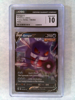 Pokemon CGC 10 Gem Mint Gengar V Fusion Strike Holo 156/264