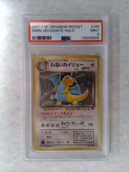 Pokemon Japanese PSA 9 Dark Dragonite Holo Rocket 149
