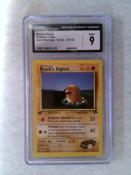Pokemon CGC 9 Brock's Diglett Gym Challenge 1st Edition 67/132