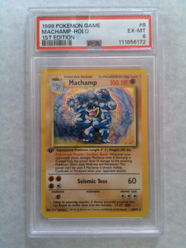Pokemon PSA 6 Machamp Holo 1st Edition Shadowed 8/102