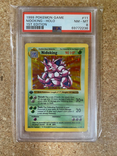 PSA 8 Pokemon Nidoking 1st Edition Base Set Holo #11