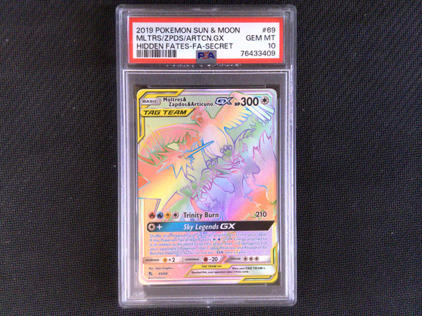 PSA 10 Pokemon Moltres & Zapdos & Articuno Full Art Secret #69