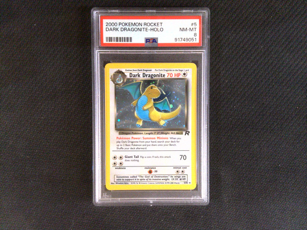 PSA 8 Pokemon Dark Dragonite Holo Team Rocket