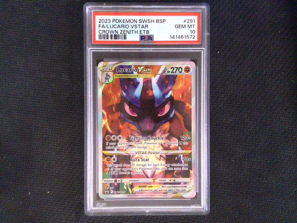 PSA 10 Lucario Vstar #291 Crown Zenith ETB