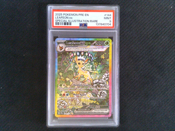 PSA 9 Leafeon ex #144 Prismatic Evolutions SIR