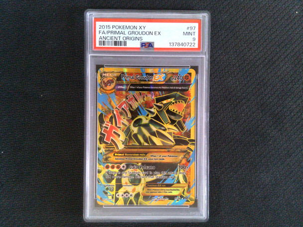 PSA 9 Primal Groudon EX #97 Ancient Origins Full Art