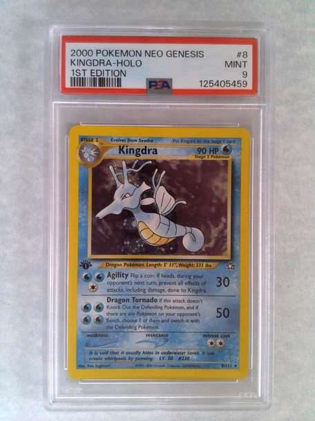 PSA 9 Pokemon 1st Edition Kingdra Neo Genesis #8