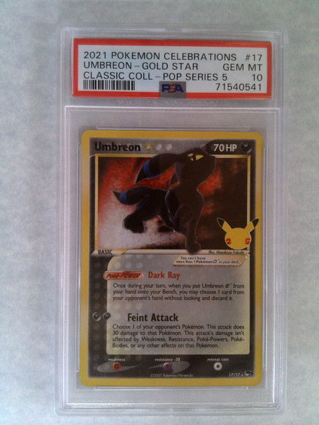 PSA 10 Pokemon Umbreon Gold Star Celebratioins Classic Collection #17