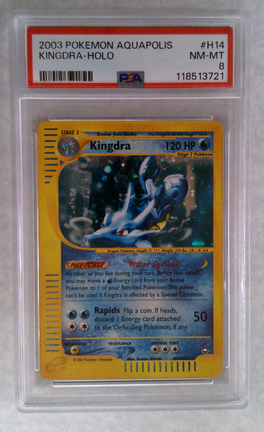 PSA 8 Pokemon Kingdra Aquapolis Holo #H14