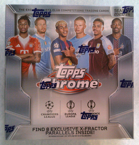 2025/26 Topps UEFA Club Competitions Chrome Soccer Mega Box