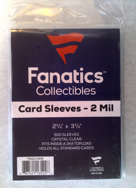Fanatics Soft Sleeve 2-5/8" x 3-5/8" Standard Size 500ct