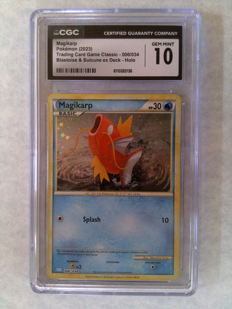 Pokemon CGC 10 Gem Mint Magikarp Holo 006/034