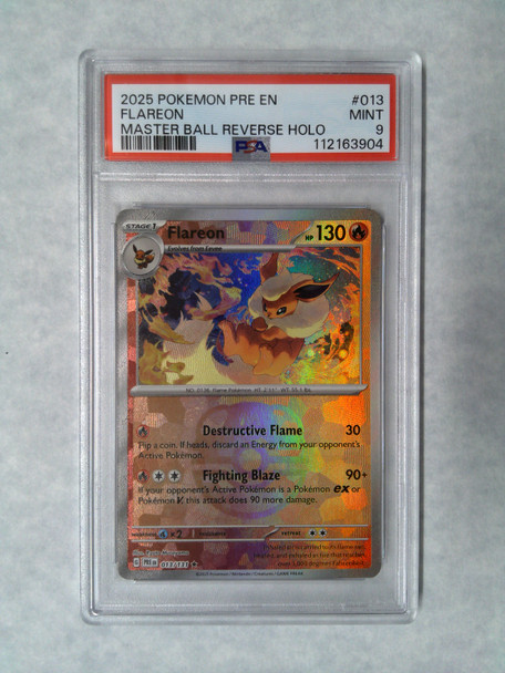 Pokemon PSA 9 Flareon Master Ball Reverse Holo 013/131
