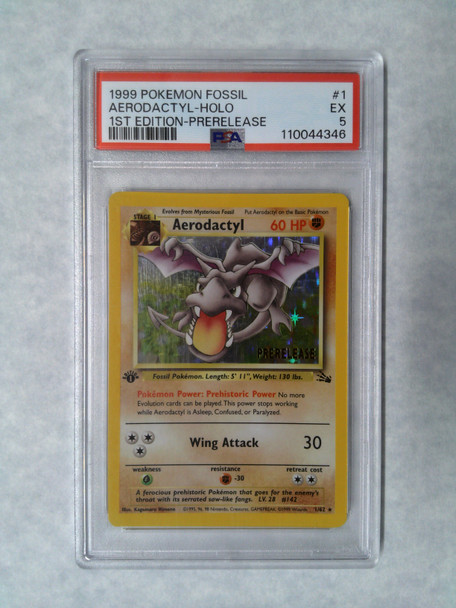 Pokemon PSA 5 Aerodactyl Prerelease Promo 1/62