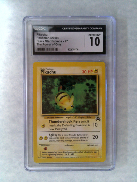 Pokemon CGC 10 Gem Mint Pikachu Black Star Promo 27 The Power of One