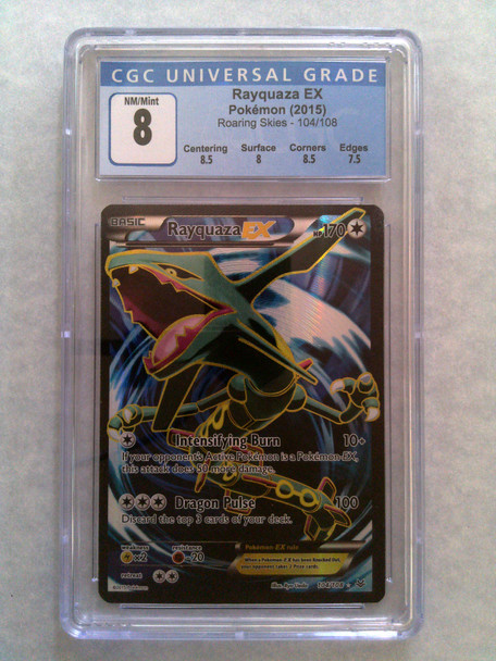 Pokemon CGC 8 Rayquaza EX Roaring Skies 104/108