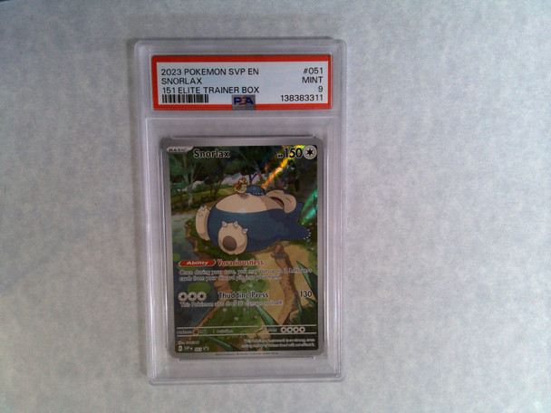 PSA 9 Pokemon Snorlax 051 SVP 151 Elite Trainer Box