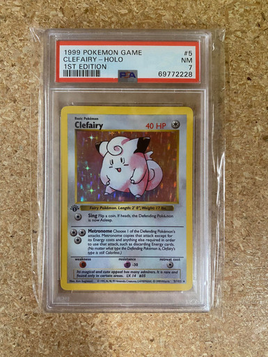 PSA 7 Pokemon Clefairy 1st Edition Base Set Holo #5