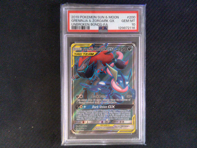 PSA 10 Greninja & Zoroark GX Unbroken Bonds #200
