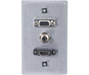 Cables to Go 41034 HDMI, VGA & 3.5mm Audio Single Gang Wall Plate - Aluminum