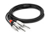 Hosa HMP-010Y REAN 3.5mm TRS to Dual 1/4" TS Pro Stereo Breakout Cable, 10'