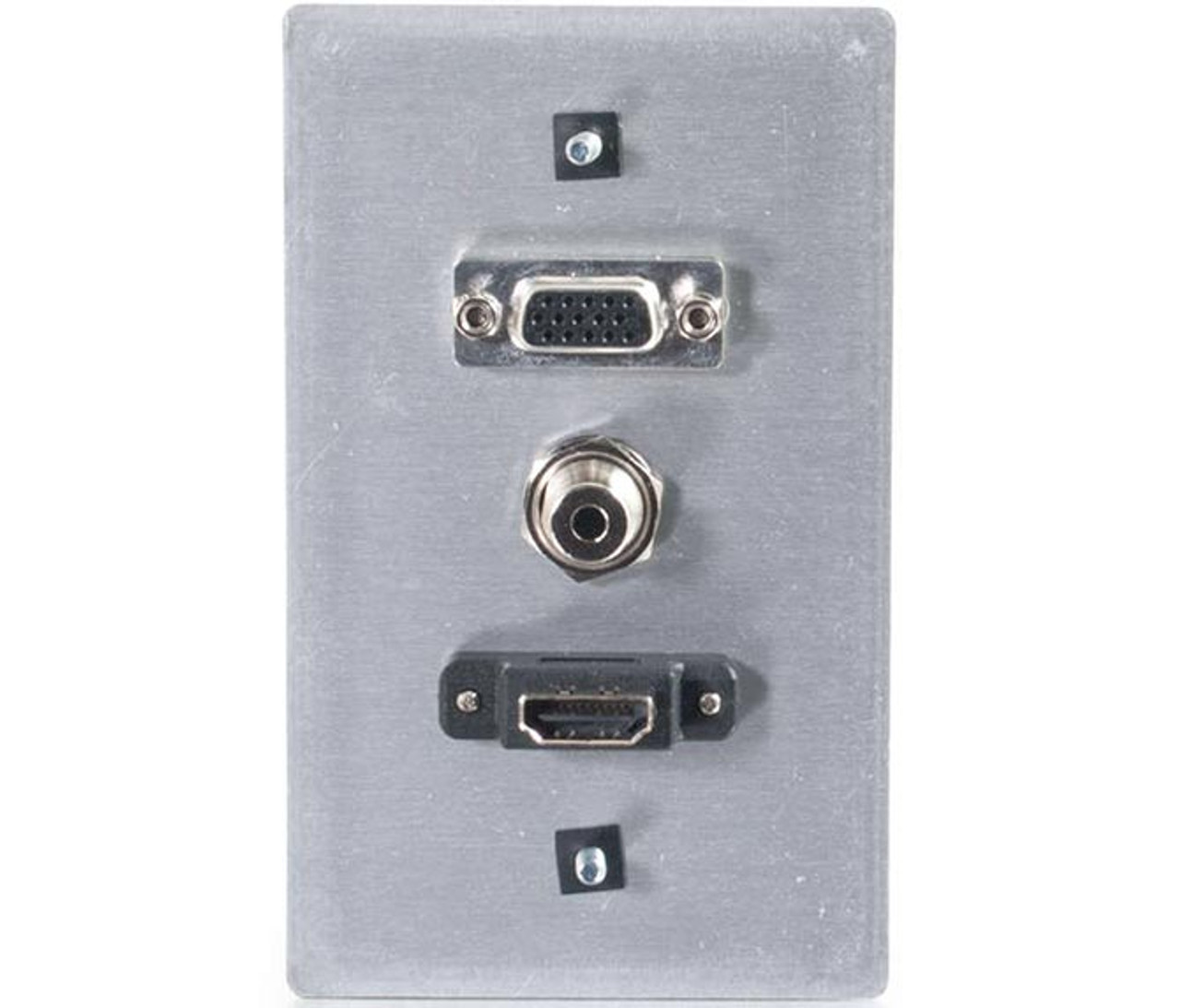 HDMI, VGA, 3.5mm Audio and USB Pass Through Single Gang Wall Plate