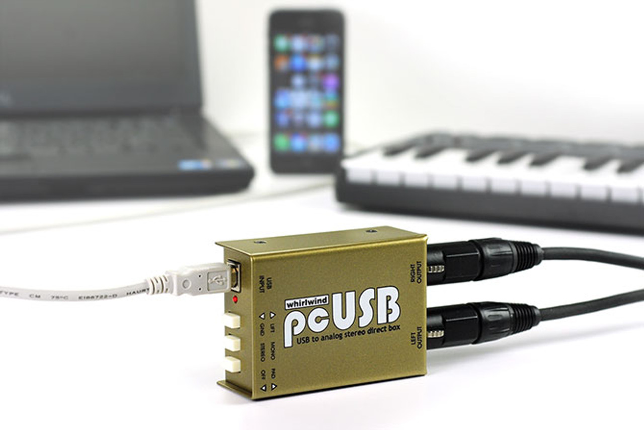Whirlwind PCUSB ダイレクトボックス Whirlwind PCUSB Direct Box - USB-B Input, Stereo XLR