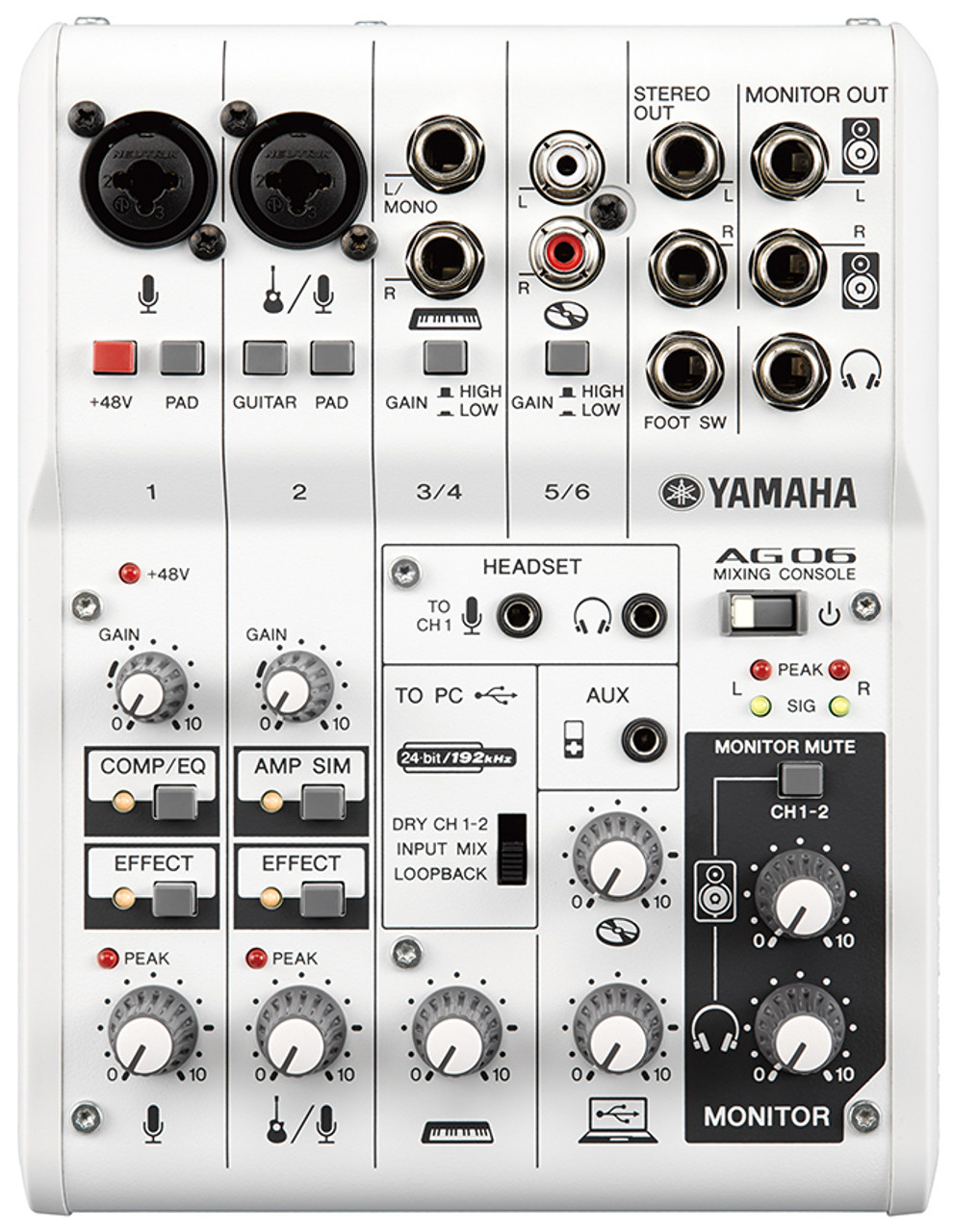 Yamaha AG06 Multi-Purpose 6-Channel Mixer/USB Interface - ProAudio.com