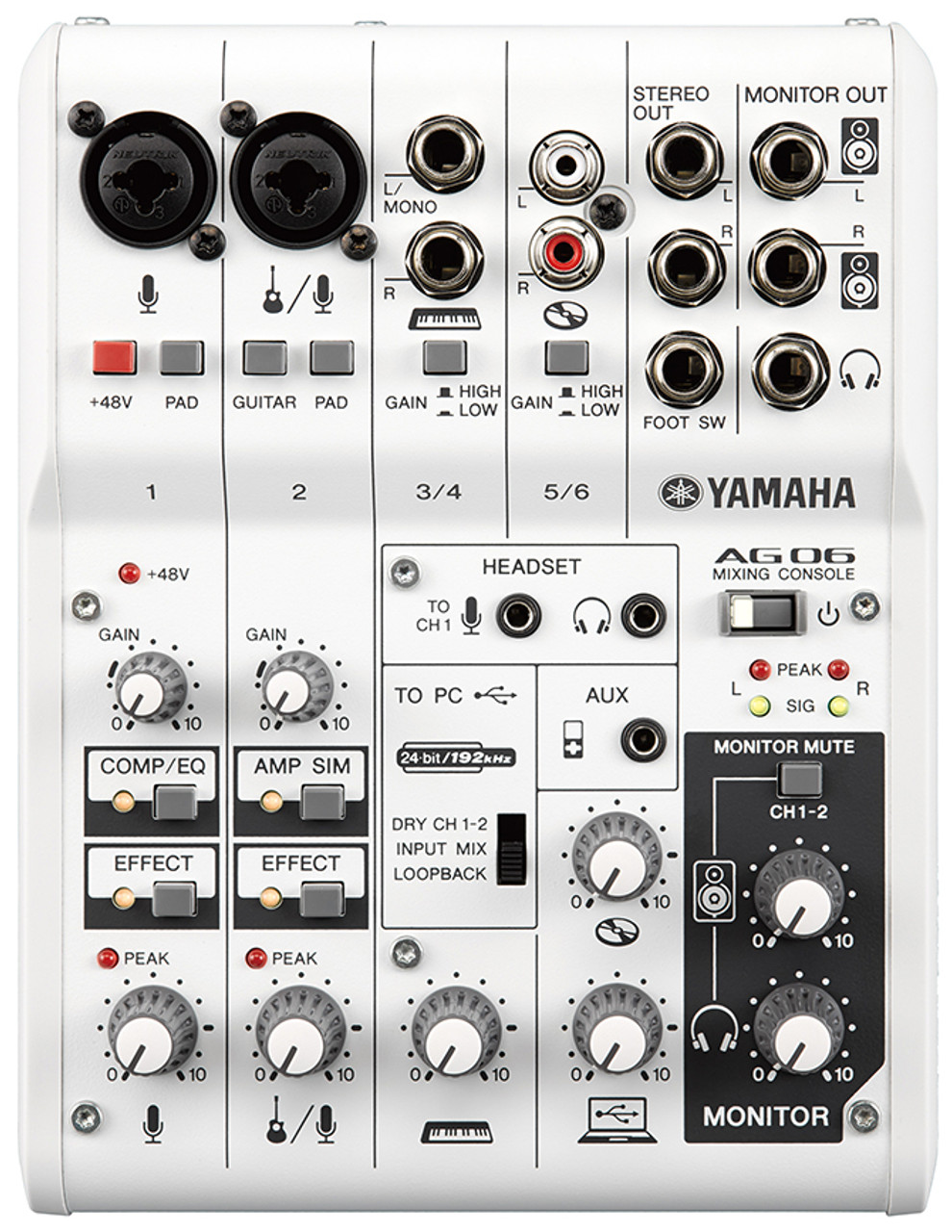 【2024新作登場】095s☆YAMAHA ヤマハ AG06 MIXING CONSOLE オーディオインターフェース USBタイプ ※中古 オーディオインターフェース