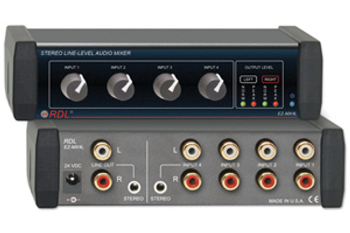 RDL EZ-MX4L 4-Channel Line-Level Audio Mixer