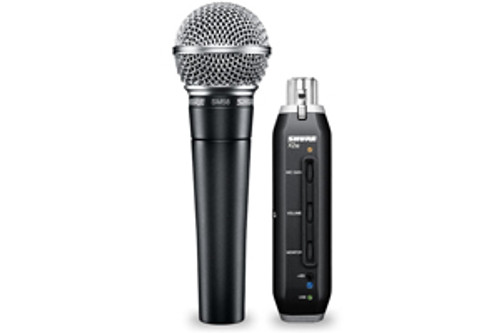 Shure SM58-X2U Cardioid Dynamic Handheld Microphone with XLR-to-USB Adapter