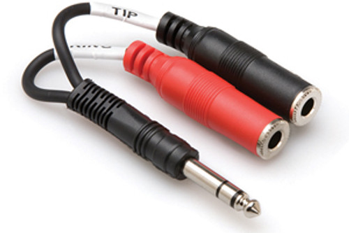 Hosa YPP-117 Audio Y-Cable, 1/4" TRS (M) - Two 1/4" (F), 6 in