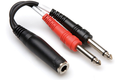 Hosa YPP-136 Audio Y-Cable, 1/4" TRS (F) - Two 1/4" (M), 6 in