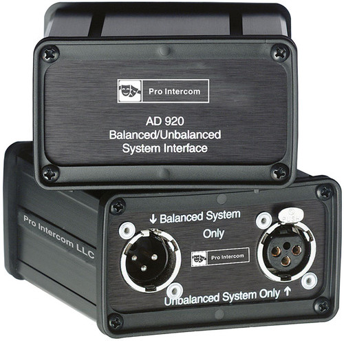 Pro Intercom AD920 Balanced/Unbalanced Interface Adapter