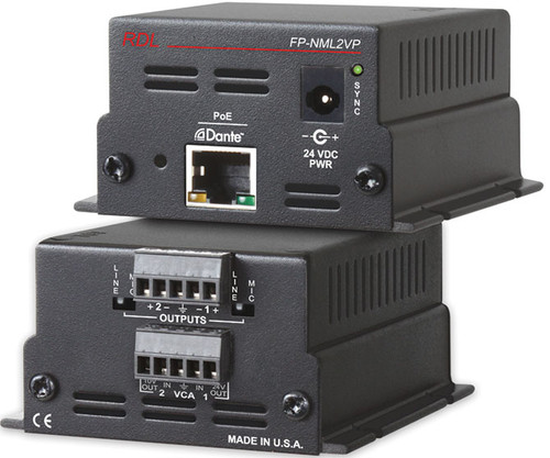 RDL FP-NML2VP Network to Mic/Line Interface, Dante Input with VCA and PoE