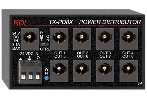 RDL TX-PD8X 24 Vdc Switching Power Supply Distributor - 1x8