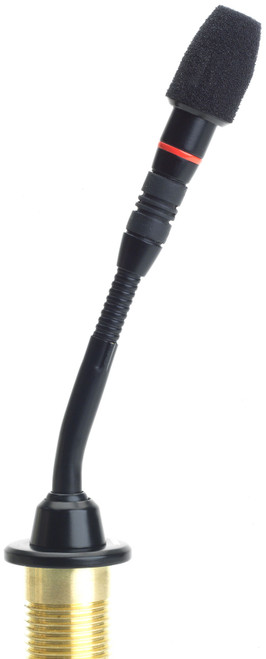 Shure MX405R/N Microflex 5" Gooseneck Microphone with Surface-Mount Preamp & LED Ring, No Cartridge