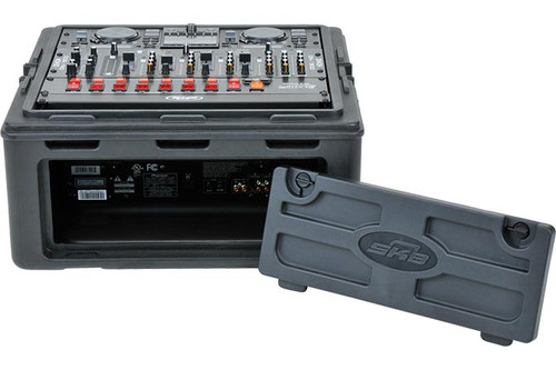 SKB 1SKB-R102 10U Over 2U DJ/VJ-Style Molded Equipment Rack with Side-Access Panels